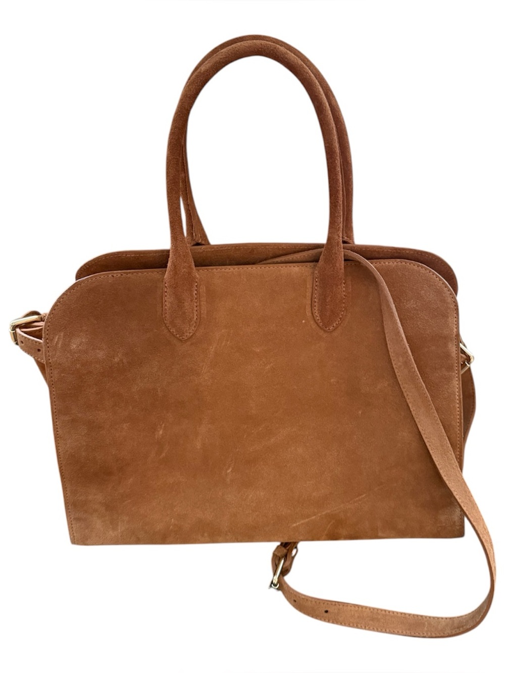 Claudia Firenze Suede genuine leather.  Top-Handle Satchel Bag in Brown